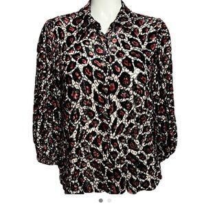 - Anthropologie TP Black Velvet With Print Top
